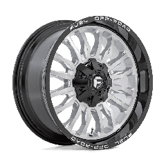 Fuel 20x10 D798 Arc (5x127/5x139.7) ET-18 CB87.1 Silver Brushed Face / Milled Black Lip