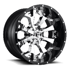 Fuel 20x12 D246 Assault 2pc (6x135/6x139.7) ET-43 CB106.1 Chrome Plated / Gloss Black Lip