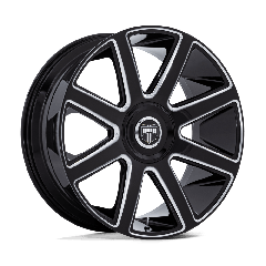 DUB 24x10 DC273 Pull (5x115/5x120) ET+15 CB74.1 Gloss Black / Milled Edges
