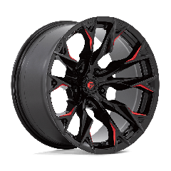 Fuel 20x10 D823 Flame (5x127) ET-18 CB71.5 Gloss Black / Milled Edges Red Tint