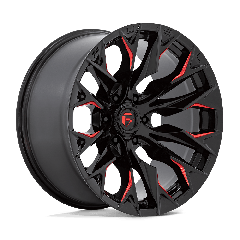 Fuel 20x10 D823 Flame (6x135) ET-18 CB87.1 Gloss Black / Milled Edges Red Tint