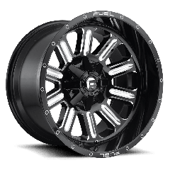 Fuel 17x9 D620 Hardline (8x180) ET+1 CB124.2 Gloss Black / Milled Edges