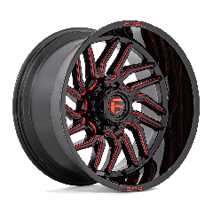 Fuel 20x9 D808 Hurricane (6x135) ET+1 CB87.1 Gloss Black / Milled Edges Red Tint