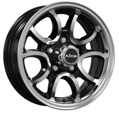 King 14x5 Hydra 5 (5x114.3) ET+00 CB84 Gloss Black / Machined