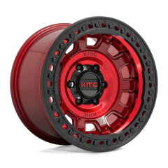 KMC 17x9 KM236 Tank Beadlock (5x127) ET-15 CB71.5 Candy Red