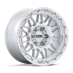 KMC 17x8.5 KM555 Attack (6x114.3) ET+25 CB66.06 Gloss Silver / Machined Face