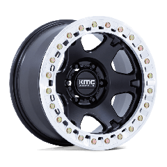 KMC 17x9 KM238 VI Beadlock (5x127) ET-12 CB71.5 Satin Black / Machined Bead Ring