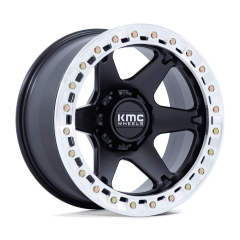 KMC 20x10 KM238 VI Beadlock (5x127) ET-48 CB71.5 Satin Black / Machined Bead Ring