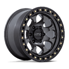 KMC 17x8.5 KM550 Riot SBL (5x127) ET+10 CB71.5 Anthracite / Satin Black Lip