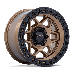 KMC 17x8.5 KM553 Torx (5x127) ET+00 CB71.5 Matte Bronze / Gloss Black Lip