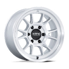 KMC 17x8.5 KM729 Range (5x127) ET+00 CB71.5 Gloss Silver / Machined Face