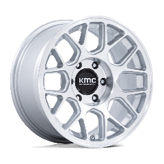 KMC 17x8.5 KM730 Hatchet (6x120) ET+25 CB66.9 Gloss Silver / Machined Face