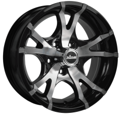 King 13x5.5 KT-5 (5x108) ET+00 CB75.1 Gloss Black / Machined