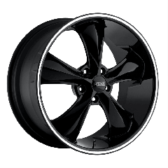 Foose 17x7 F104 Legend (5x114.3) ET+1 CB72.56 Gloss Black / Machined Stripe