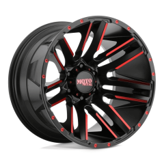 Moto Metal 18x9 MO978 Razor (6x139.7) ET+18 CB106.25 Satin Black / Machined Red Tint