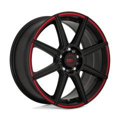 Motegi 17x7 MR142 CS8 (4x100/4x108) ET+40 CB72.56 Satin Black / Red Stripe