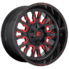 Fuel 24x14 D612 Stroke (6x135/6x139.7) ET-75 CB106.1 Gloss Black / Milled Edges Red Tint