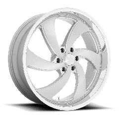 US Mags 20x8 U134 Desperado [L] (6x139.7) ET+1 CB90.7 Silver Brushed Face / Milled Edges / Polished Lip