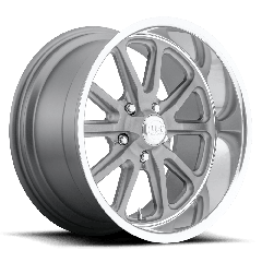 US Mags 15x7 U111 Rambler (5x114.3) ET+1 CB72.56 Textured Grey / Diamond Cut Lip
