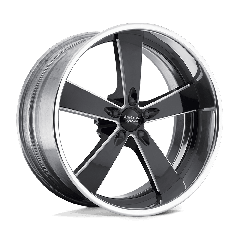 American Racing Vintage 17x8 VN472 Burnout 2pc (5x114.3) ET+6 CB72.56 Black and Milled Centre / Polished Rim