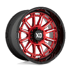 XD Series 20x10 XD865 Phoenix (5x127) ET-18 CB71.5 Candy Red / Milled Edges / Gloss Black Lip